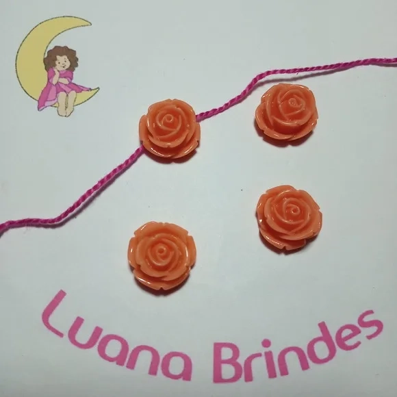 Flor Laranja com Furo Passante 1,8cm 10 Unidades