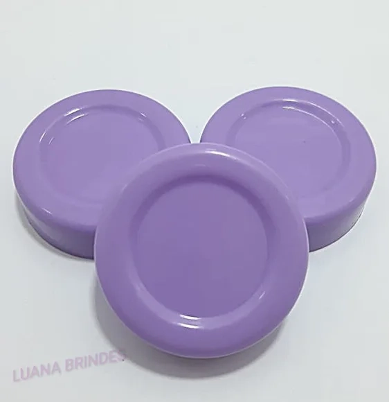 Potinho de Vidro 40ml c/tampa Lilás plástica-pct c/10 uni