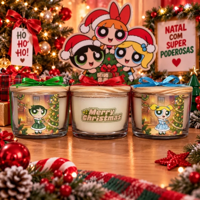 3 Vela Aromática no Copo Personalizada Natal Naruto - Trabalhamos com outros temas - Informar  tema no chat