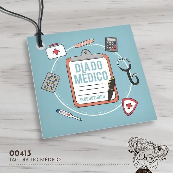 Tag Quadrada Dia do Médico - 00413