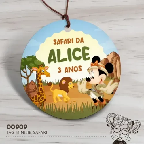 Tag Redonda Minnie Safari - 00909
