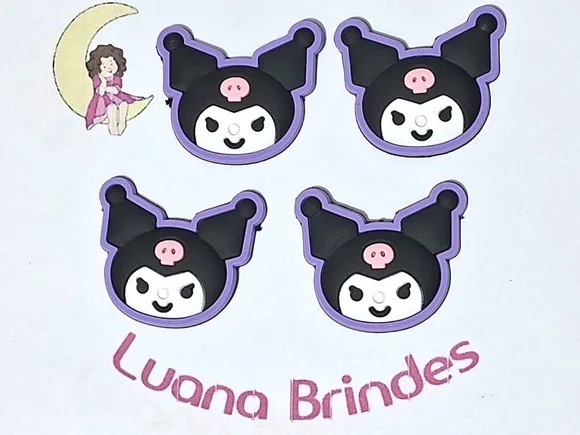 Aplique Keroppi e Kuromi Emborrachado Pacote com 10 Unidades