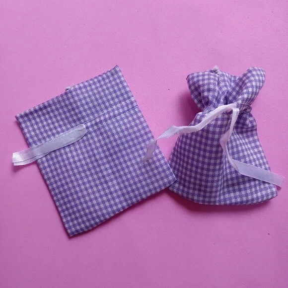 Saquinho Quadriculado Azul com Fita 9x12cm Pct 10 Unidades