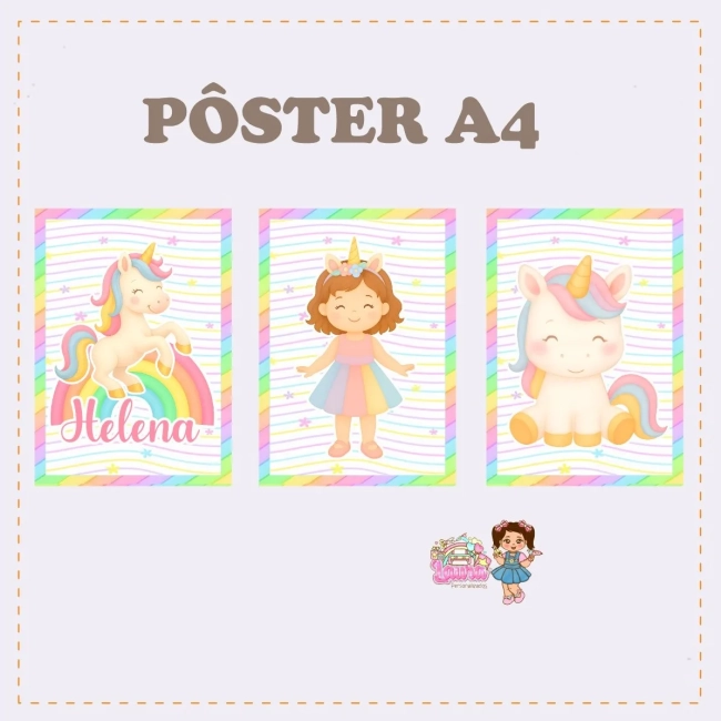 Kit Festa Só Um Bolinho UNICORNIO - Decoração de Festa