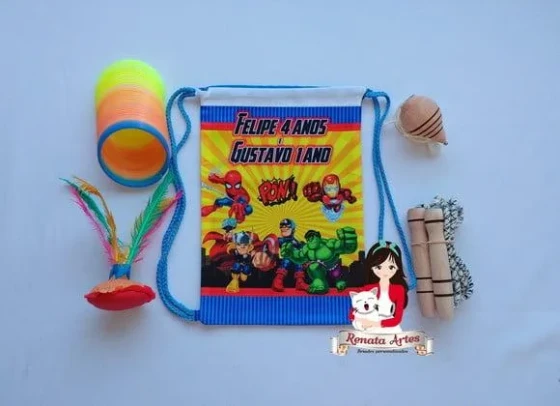 Mochila Boa Infância Tema Heróis Baby