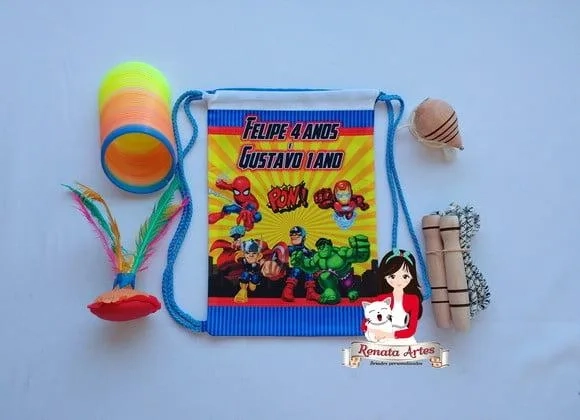 Mochila Boa Infância Tema Heróis Baby