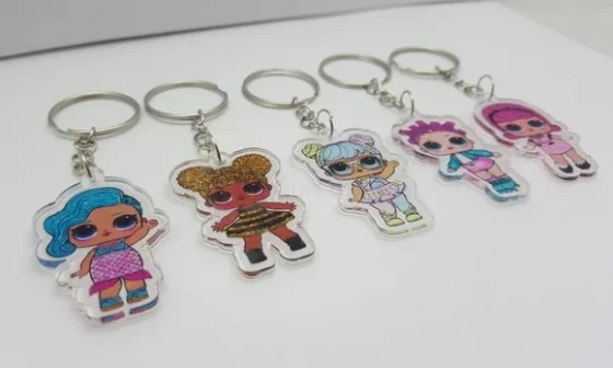 Chaveiros Lol em Acrílico de 4cm Pacote com 30 Unidades