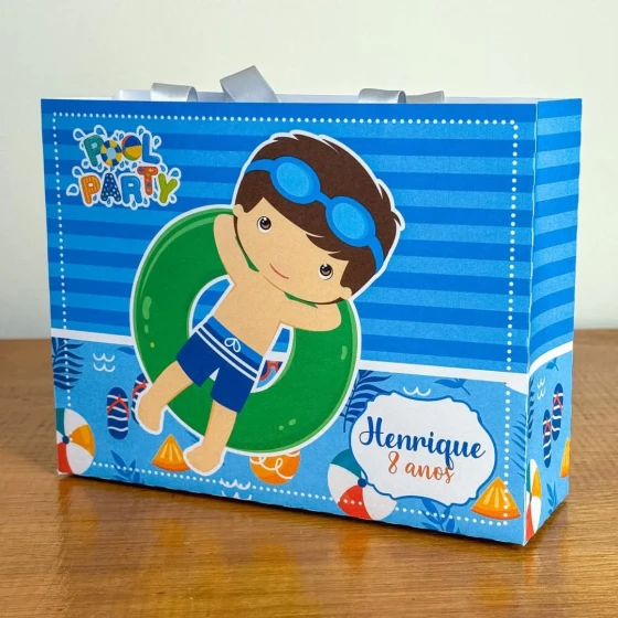 PEGUE E MONTE - Sacolinhas Personalizadas POOL PARTY MENINO - Decoração de Festa | Lembrancinhas | Aniversário | Personalizados