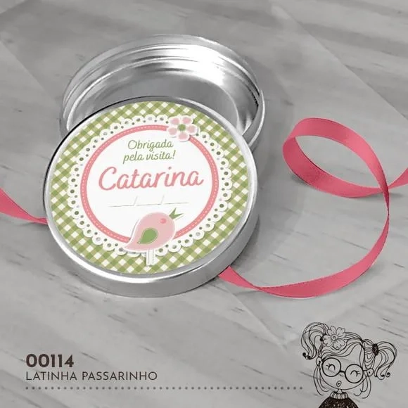 Latinha Adesivada Passarinho - 00114