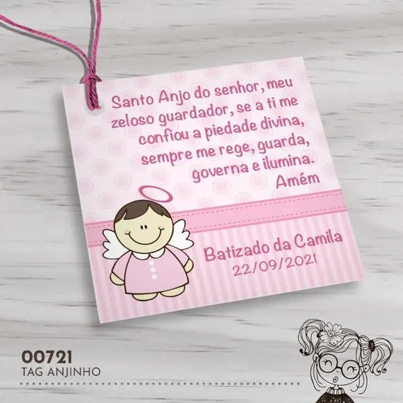 Tag Quadrada Oração Santo Anjo - 00721