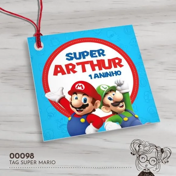 Tag Quadrada Super Mario Bros - 00098