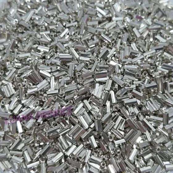 Canutilho Prata de acrílico - 4,5mm - pct com 50 gramas