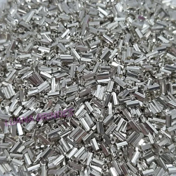 Canutilho Prata de acrílico - 4,5mm - pct com 50 gramas