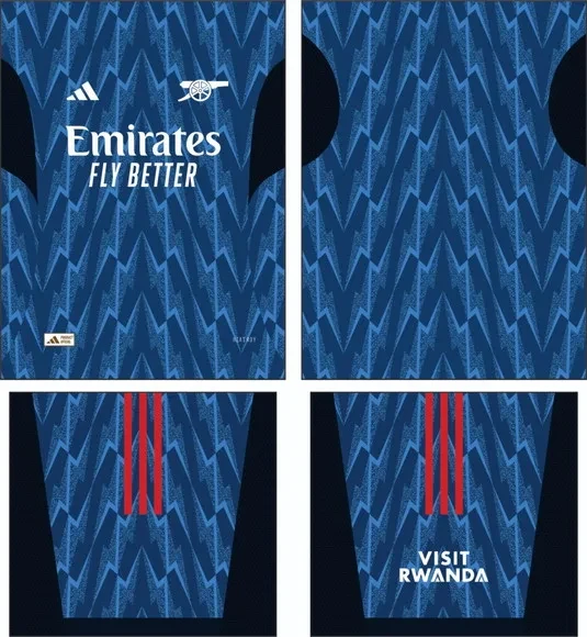 Arte Vetor Camisa Arsenal Visita 2025-2026