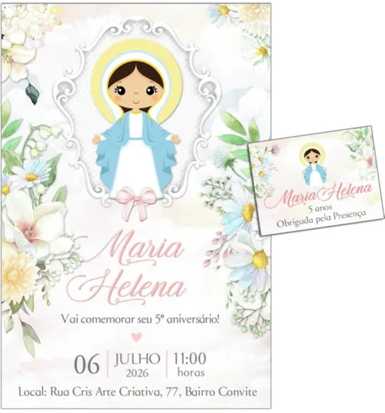 Convite Digital C/tag Nossa Senhora das Graças
