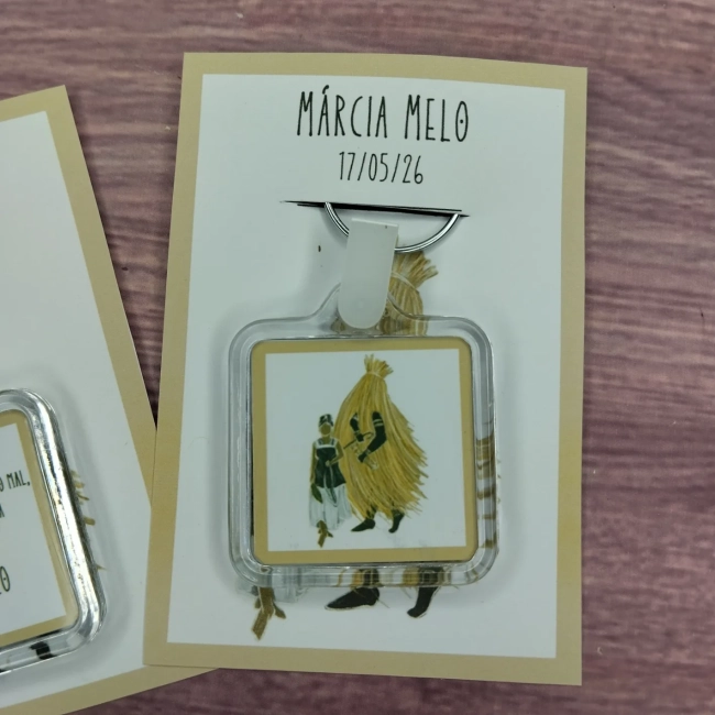 50 Unidades - Chaveiro Orixá Obaluaê/Omulú Personalizado Lembrancinhas