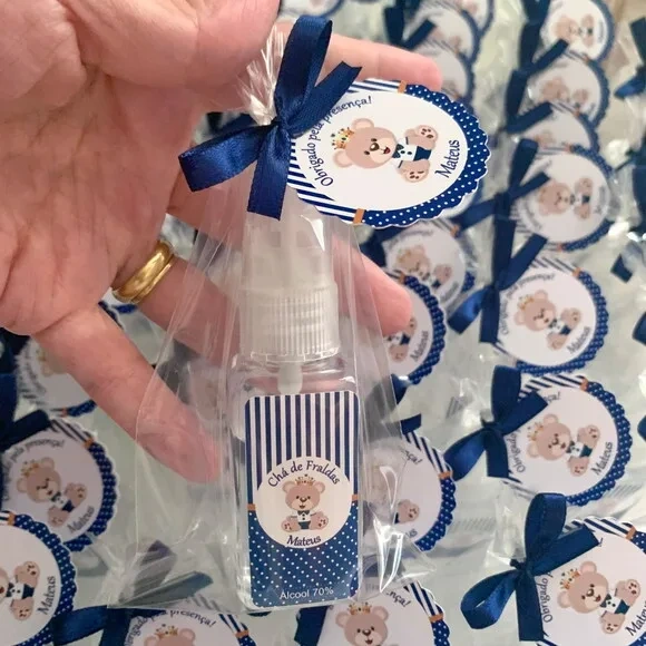 Álcool 70% Spray Lembrancinha maternidade Ursinho príncipe