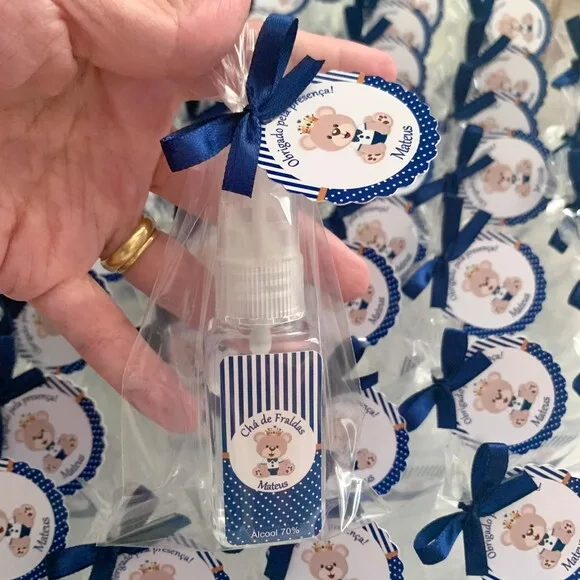 Álcool 70% Spray Lembrancinha maternidade Ursinho príncipe