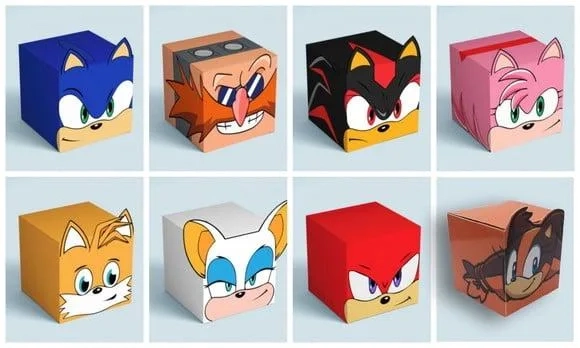 Caixa Cubo Turma Do Sonic
