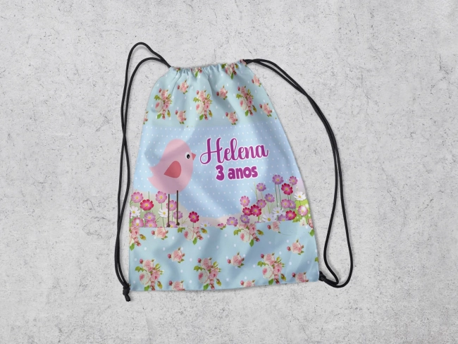 Mochilinha Personalizadada Jardim Encantado das Borboletas