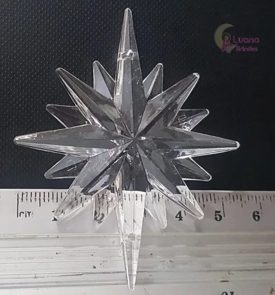 Estrela Dalva Transparente de Acrílico C/furo-pct C/6 Unid