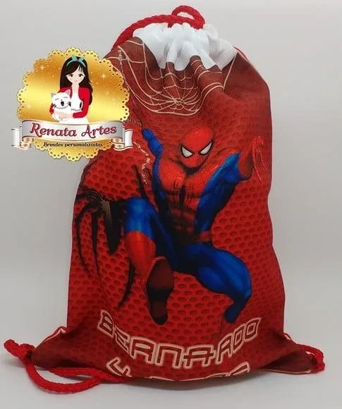 Mochila de Tecido Personalizada Homem Aranha