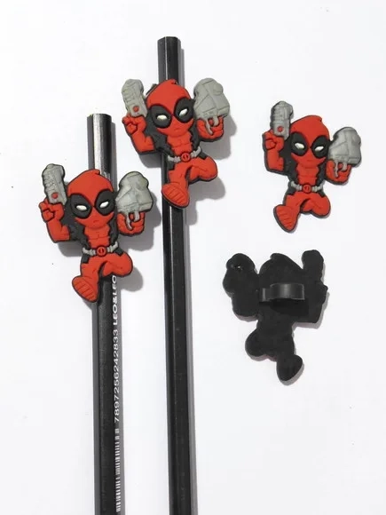 Lápis C/ponteira Deadpool Emborrachado Pacote com 6 Unidades
