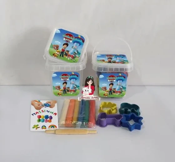 Kit Massinha no Baldinho Personalizado Patrulha Canina