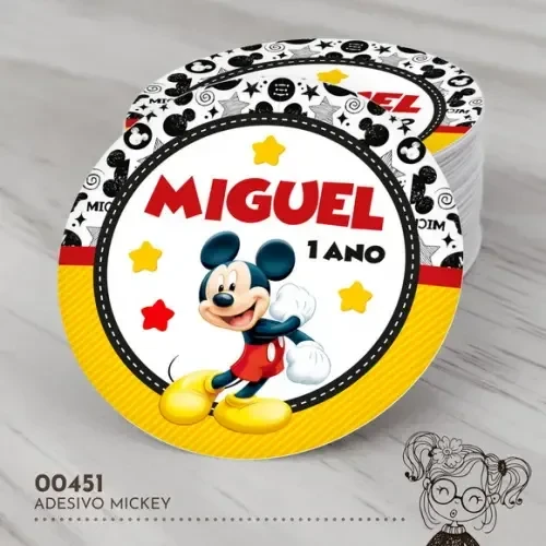 Adesivo Redondo Mickey - 00451