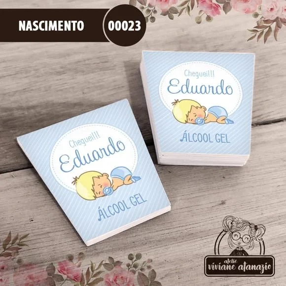 Adesivo Bisnaga Álcool Gel Nascimento - 00023