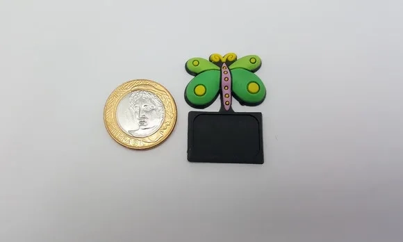 Aplique Emborrachado de Borboleta com Imã