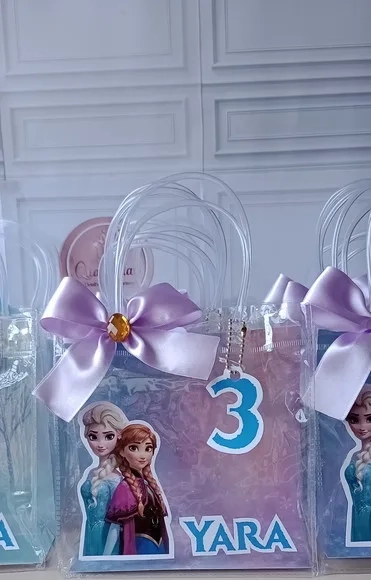 Sacolinha Transparente Luxo Festa Infantil Personalizada
