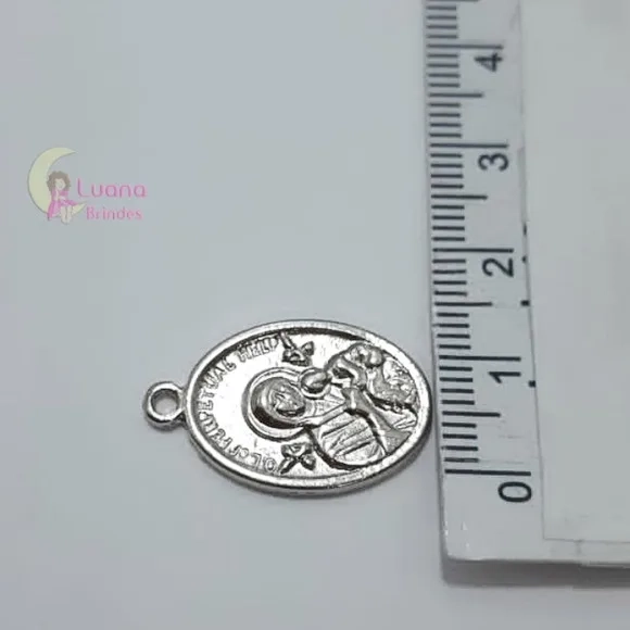 Medalha N.S Perpétuo Socorro de Metal Prata - pct c/11 unid