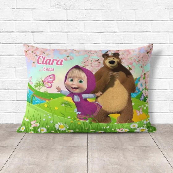 Almofada Personalizada lembrancinhas Marsha e o Urso