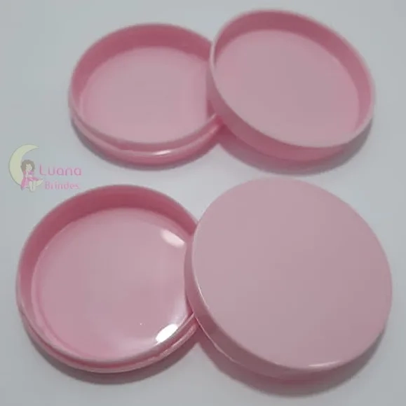 Latinha Rosa de Plástico 5,5cm Pacote com 12 Unidades