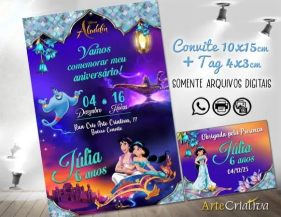 Convite Digital C/tag Jasmine Alladin 2