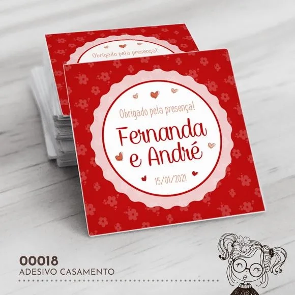 Adesivo Quadrado Casamento - 00018