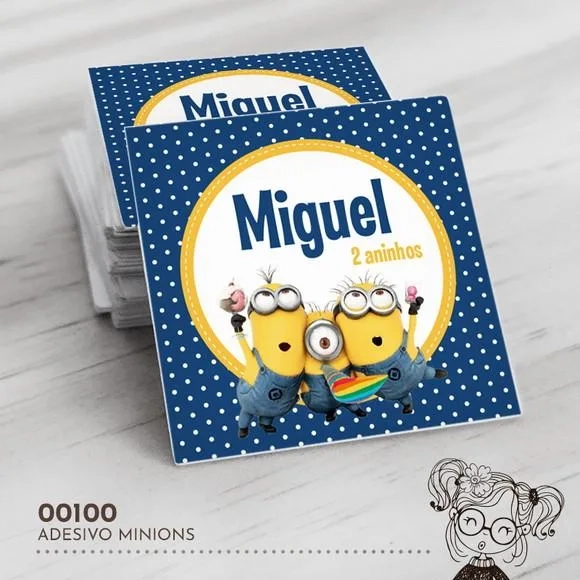 Adesivo Quadrado Minions - 00100