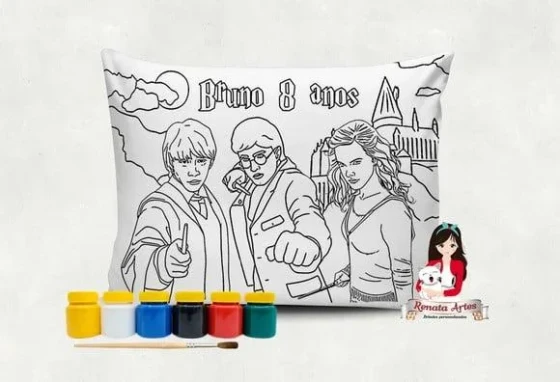 Almofada com Tinta para Colorir Harry Potter