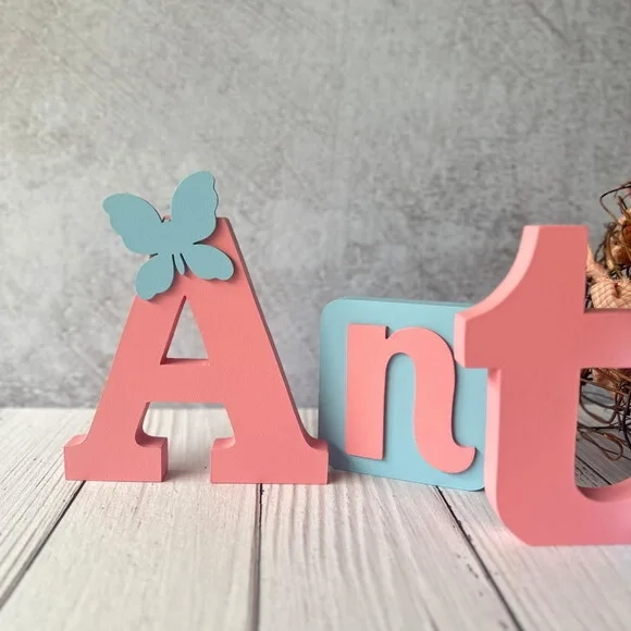 Blocos Nome Borboleta Decoração de Quarto de Bebê e Infantil