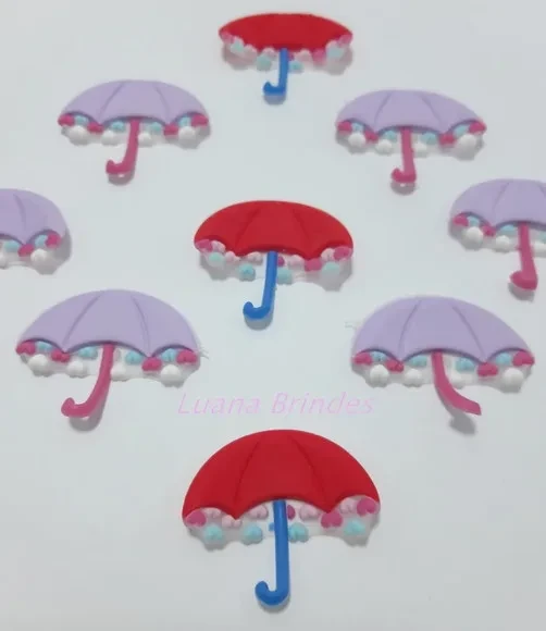 Aplique de Guarda Chuva emborrachado - pct com 9 unidades