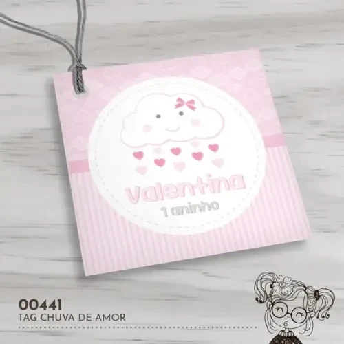 Tag Quadrada Chuva de Amor - 00441