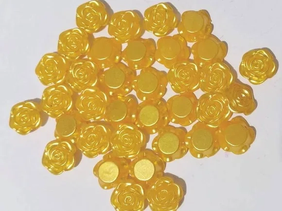 Rosa Pérolada com Furo Passante 14mm Pacote 50 Unidades