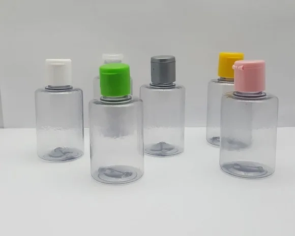 Frasco PVC 50 ml Com Tampas Flip To- pacote com 100 unidades