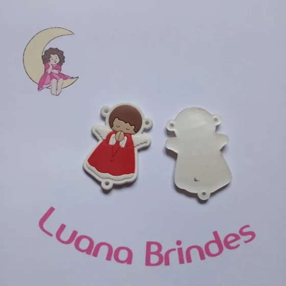 Entremeio Anjinho Vermelho Fundo Branco 5cm Pct 4 Unidades