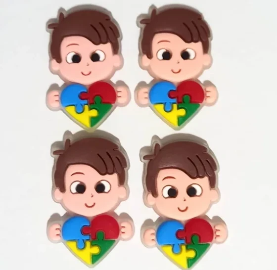 Aplique Menino Símbolo Autismo - 6 Unidades