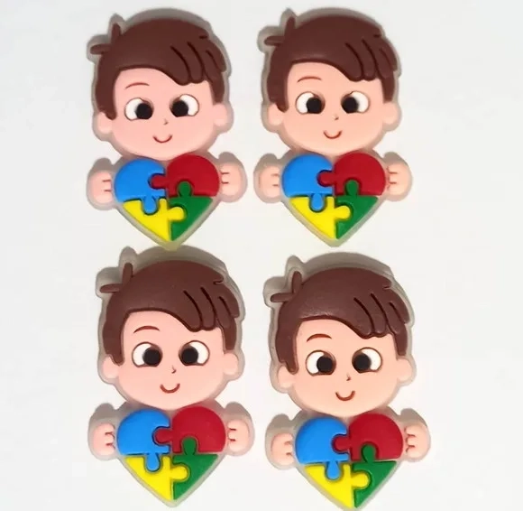 Aplique Menino Símbolo Autismo - 6 Unidades