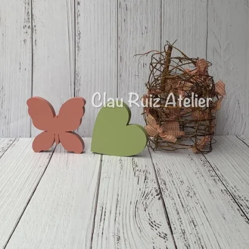 Borboleta e Coração - Decoração Bebê - Jardim Encantado