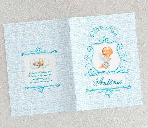 Lembrancinha Batizado - Livrinho Orações - Anjinho