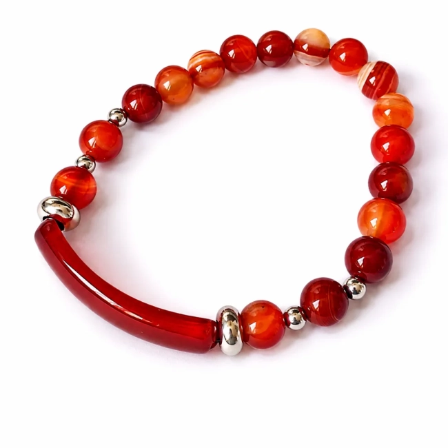 Pulseira ajustável de Pedras – Jaspe, Quartzo Rosa, Ágata e Olho de Tigre- escolha a sua